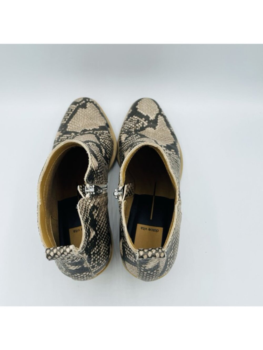 Dolce Vita Womens Shoes Size 7.5 Snake Print Slip-On Boot Ankle Booties Zip - Picture 8 of 11